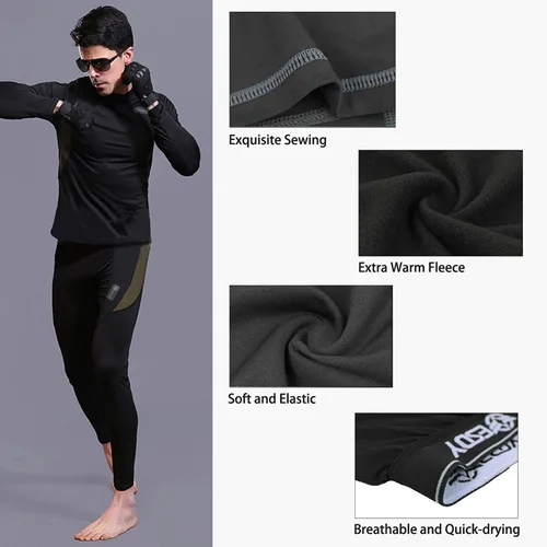 Miniatura 5 de WINDCHASER Conjunto de ropa interior térmica para hombre, equipo de caza para deportes de invierno, pantalones largos, capa base, parte inferior