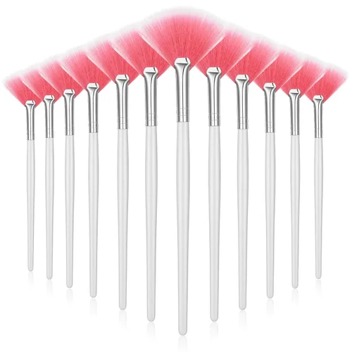 Miniatura 10 de Ziliny 12 piezas de cepillo facial suave para colorete, cepillo de maquillaje, aplicador de ácido, herramientas cosméticas multiuso para máscara