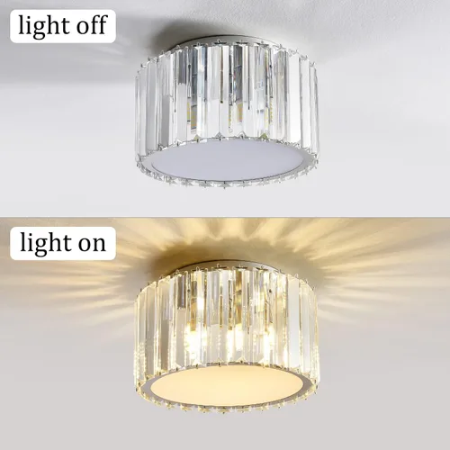 Miniatura 4 de BUXVRCS Lámpara de Techo Moderna, Mini Candelabro de Cristal de Montaje al Ras, A 5.89'' x An 8.66'' Pequeños Accesorios de Techo de Cristal