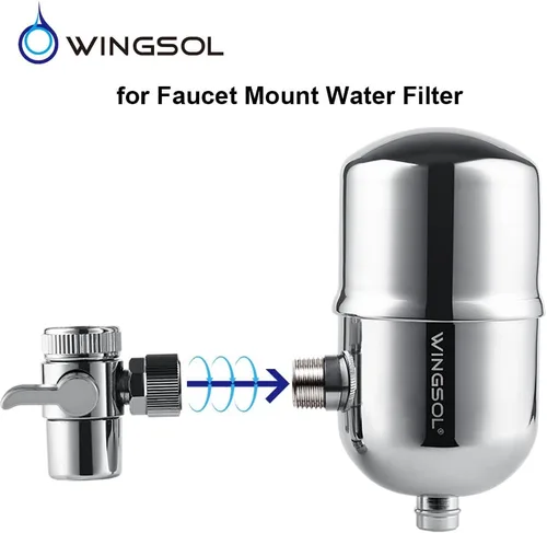 Miniatura 2 de WINGSOL Conector/palanca/desviador para filtro de agua de montaje en grifo, rotación de 360°, compatible con todos los filtros de grifo de rotación