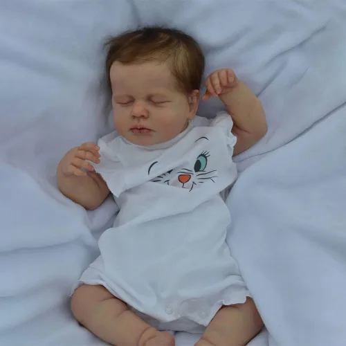 Zero Pam Muñecas realistas Reborn Girl Muñecas de silicona completa Muñeca de bebé recién nacido de aspecto real Ojos cerrados Bebé dormido realista