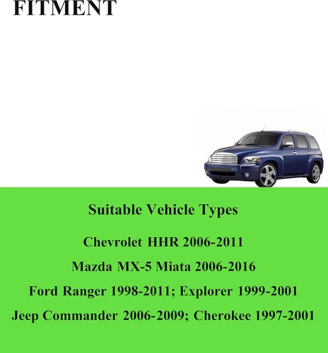 Miniatura 2 de Escobillas de limpiaparabrisas de 18"+18" pulgadas de repuesto para Chevrolet HHR 2006-2011, Jeep Commander 2006-2009, Cherokee 1997-2001 y Ford