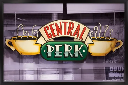 Miniatura 8 de Trends International Friends - Póster de pared de Central Perk, 14.725 x 22.375 pulgadas, versión enmarcada de madera de granero