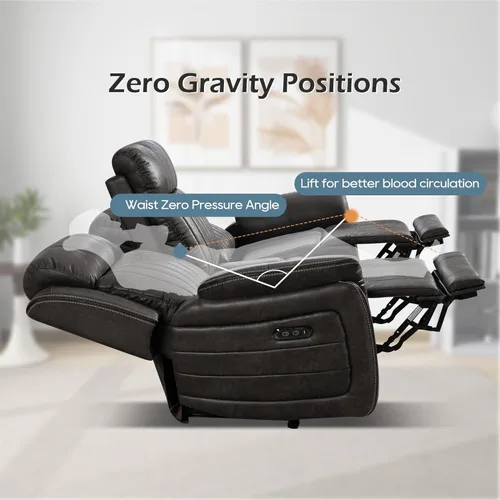 Miniatura 2 de Zero Gravity Power - Juego de sofá reclinable de 2 piezas con reposacabezas ajustable, sofá reclinable eléctrico y sofá biplaza con puntos de carga