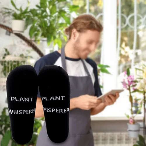 Miniatura 7 de MBMSO 2 pares de calcetines susurradores de plantas, regalos de jardinero, regalos divertidos de jardinería, regalos para amantes de las plantas