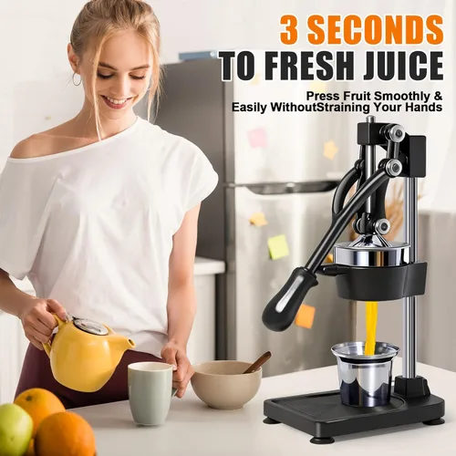 Miniatura 6 de Exprimidor manual de cítricos de hierro fundido, prensa manual comercial, exprimidor de encimera resistente para jugo de limón naranja fresco, fácil