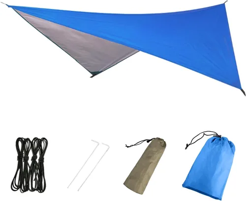 Miniatura 14 de Azarxis Hamaca de lona para camping, mosca de lluvia, toldo impermeable para tienda de campaña, toldo de tela para picnic para senderismo al aire
