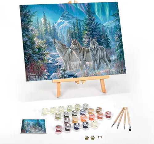 Miniatura 30 de Ledgebay Kit de Pintura por Números DIY para Adultos con Lienzo Enmarcado, de Principiante a Avanzado, los Kits Incluyen Juego de Pintura Acrílica