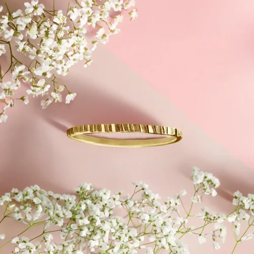 Miniatura 4 de Melanie Golden Jewelry Rugged Stacking Rings Silver, Gold, or Rose Gold Lined Hammered Stackable Ring Bands (2.5, 14K Gold Fill)
