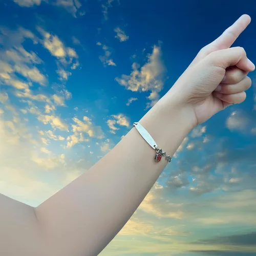Miniatura 17 de LinnaLove - Pulsera de identificación de alerta médica con cadena Rolo simple pregrabada para mujer