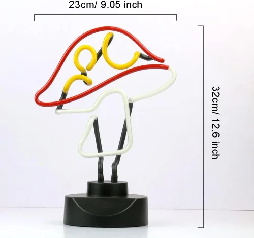 Miniatura 4 de Escultura de luz de neón de tubo de vidrio real de 12 V, letrero de neón de hongo para escritorio, decoración de pared hecha a mano, arte de pared