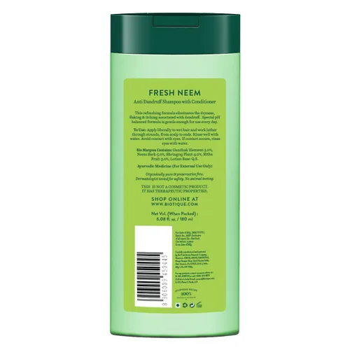 Miniatura 2 de Biotique Bio Neem Margosa Champú y Acondicionador Anticaspa, 6.1 fl oz