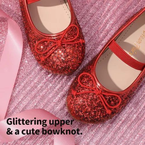 Miniatura 3 de DREAM PAIRS Zapatos de vestir para niñas pequeñas, zapatos de ballet para fiesta, boda, niña de las flores
