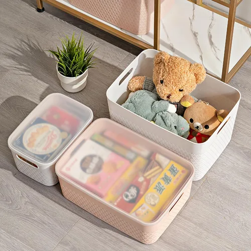 Miniatura 6 de HANAMYA Organizador de contenedores de almacenamiento con tapa Contenedor organizador de almacenamiento, 4 litros, juego de 6, menta
