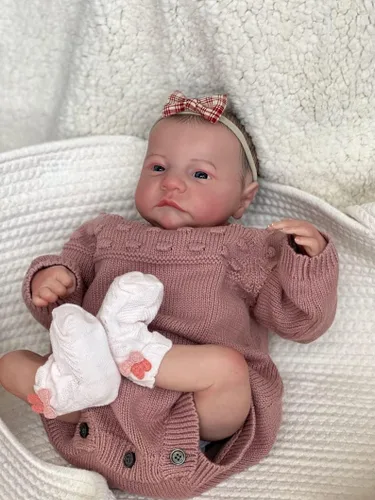 Miniatura 4 de iCradle Muñeca de bebé realista Reborn de 19 pulgadas, 18.9 in, cuerpo suave, muñeca recién nacida, hecha a mano, juguete para niños pequeños a