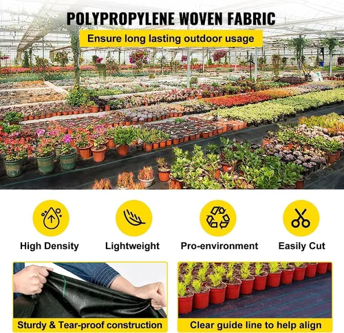 Miniatura 3 de VEVOR Tela de Barrera de Malezas para Paisajismo, Tela de Jardín Resistente 5x250FT 5oz Tejida, Tela de Control de Malezas para Cubierta de Suelo