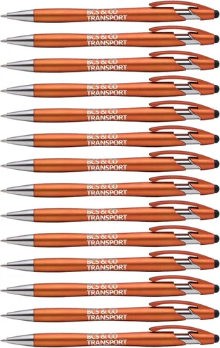 Miniatura 6 de ExpressDesigns™ - Bolígrafo Beemer con punta de lápiz capacitivo, tinta de escritura negra personalizada impresa con nombre o mensaje, 14