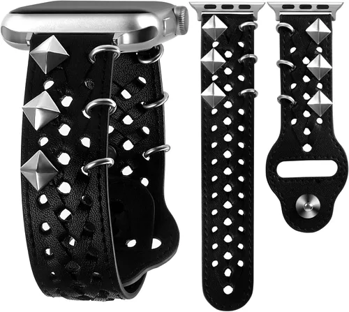 Miniatura 7 de VIQIV Correa de cuero compatible con Apple Watch Band 1.929 in 1.772 in 1.732 in 1.654 in 1.614 in 1.575 in 1.496 in Series Ultra SE 9 8 7 6 5 4 3 2
