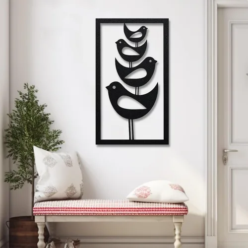 Arte de pared de metal, decoración de pared de pájaros de metal, pájaros apilados modernos de mediados de siglo, arte de pared de pájaros de metal,