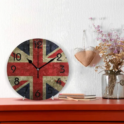 Miniatura 2 de Naanle - Reloj de pared moderno redondo de 9.4 in, funciona con pilas, cuarzo, analógico, silencioso, para el hogar, la oficina, la escuela Multi