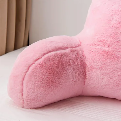 Miniatura 6 de Holawakaka Almohada Grande de Descanso para Cama de Piel Sintética con Brazos, Almohadas de Lectura de Piel de Conejo Perfectas para Adultos