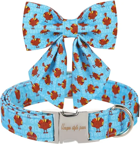 Miniatura 30 de Unique style paws Collar de perro con corbata, collar de perro a cuadros rosa y verde, el mejor regalo para perros pequeños, medianos y grandes, S
