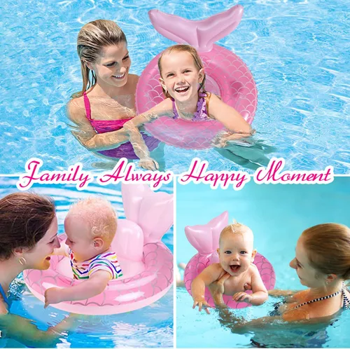 Miniatura 6 de ZEYGLXC Flotadores de piscina para bebés de 6 a 48 meses, anillo inflable de natación con asiento y asa para bebés y niños pequeños, entrenamiento