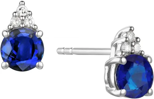 Aretes de tuerca con diamantes y piedras preciosas auténticas, 3 diamantes redondos naturales colocados sobre una piedra preciosa natural, oro rosa