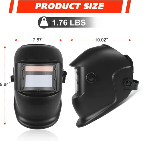 Miniatura 2 de Casco de color verdadero de soldadura con capucha de oscurecimiento automático con rango de sombra ajustable 4/9-13 para máscara de soldador TIG MIG