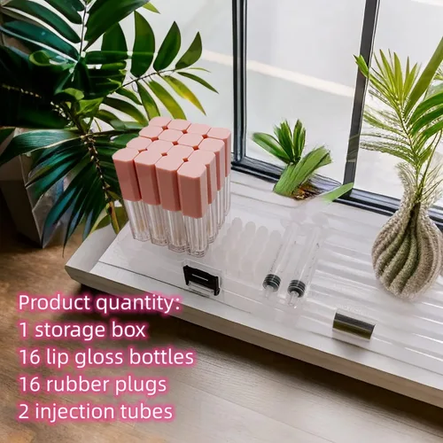 Miniatura 2 de Mini Tubos de Brillo Labial Vacíos con Varita Kit de Elaboración de Brillo Labial DIY para Pequeñas Empresas, Contenedores Rosa Bonitos, Tubos