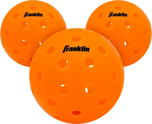 Franklin Sports X-40 pelotas de Pickleball al aire libre - Bola oficial del Pickleball de EE. UU., APP Tour + US Open - Tamaño reglamentario Lava