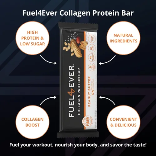 Miniatura 5 de Fuel 4 Ever Barras de proteína de colágeno, 0.45 onzas de proteína, sin gluten, sin lácteos, sin stevia o ingredientes artificiales añadidos