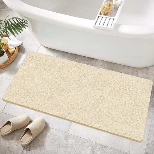 Miniatura 11 de Tapete de ducha antideslizante sin ventosa, 24 x 24 pulgadas de PVC lufa para ducha, baño, tapete de bañera con drenaje para superficie texturizada