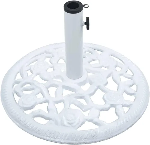 Miniatura 3 de Base redonda para sombrilla de patio, soporte resistente para sombrilla para exteriores, patio, piscina, al aire libre, blanco, 26.5 libras, hierro