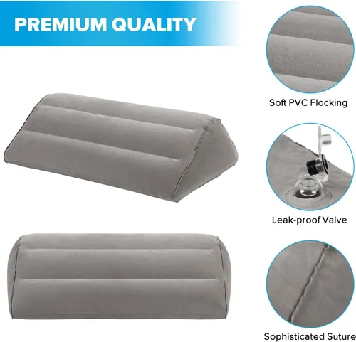 Miniatura 5 de USHMA Almohada inflable de cuña de rodilla para dormir de espalda, almohada debajo de la rodilla para dormir de espalda, cómoda almohada inflable