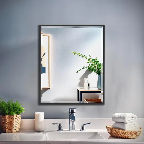 Miniatura 11 de Gatco Espejo de pared de baño 1820, 28 pulgadas de alto x 21 pulgadas de ancho, espejo moderno para sala de estar, tocador, diseño delgado, espejo