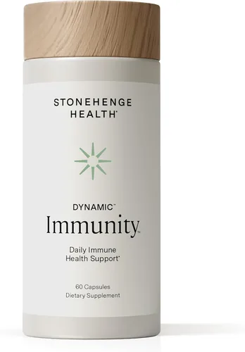 Stonehenge Health Suplemento diario de inmunidad dinámica 10 en 1 impulsores inmunológicos de zinc, saúco, equinácea, vitamina C y probiótico L.
