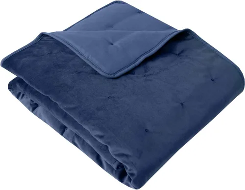 Miniatura 5 de Manta de terciopelo con puntada de punto, reversible, suave y lujosa, de 50 x 60 pulgadas, acogedora felpa para todas las estaciones para sofá