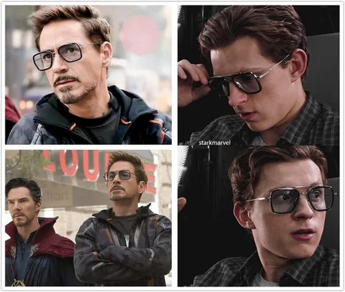 Miniatura 4 de Gafas de bloqueo de luz azul estilo Tony Stark para hombres y mujeres, gafas de juegos de computadora de Iron Man y Spider-Man Negro/Negro