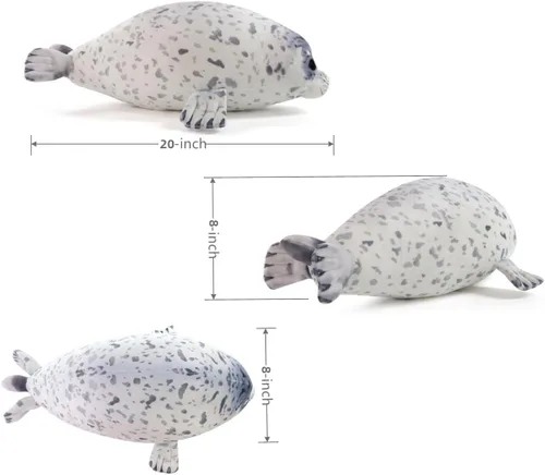 Miniatura 3 de Sew Butiful Juguete de Peluche de Foca, Lindos peluches, Almohada de Peluche de Foca de 20", Regalo para Niñas y Niños para Cumpleaños y Navidad