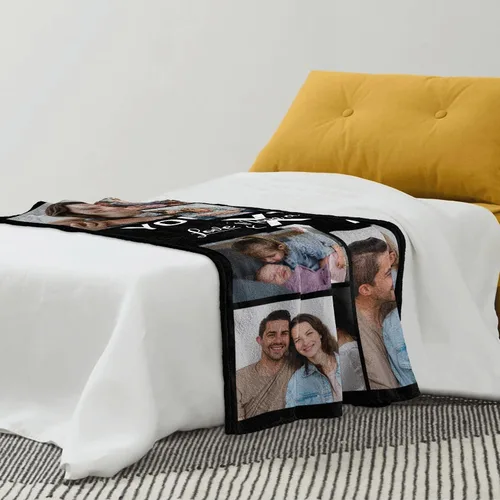 Miniatura 5 de Mantas personalizadas con collage de fotos y texto, hechas en Estados Unidos, mantas personalizadas con imágenes personalizadas para cumpleaños