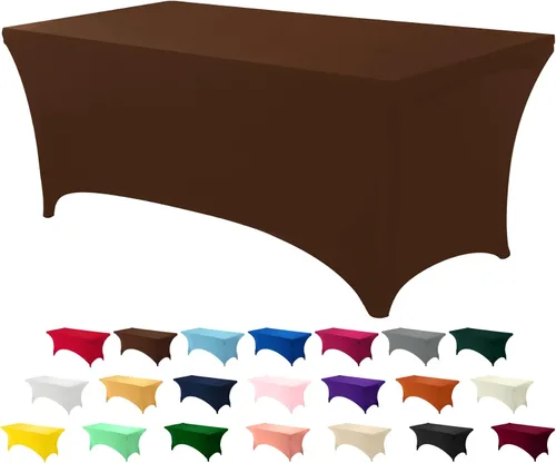 Miniatura 62 de Utopia Kitchen Mantel rectangular de spándex de 4 pies [1 unidad, negro] 200 GSM elástico, ajustado, lavable y resistente a las arrugas, cubierta