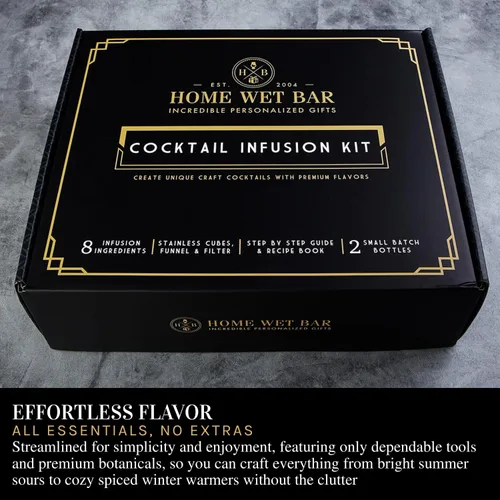 Miniatura 5 de Kit de fabricación de whisky de alta calidad, juego de infusión de cóctel de 15 piezas con guía de recetas, botellas de vidrio, cubos de acero Kit