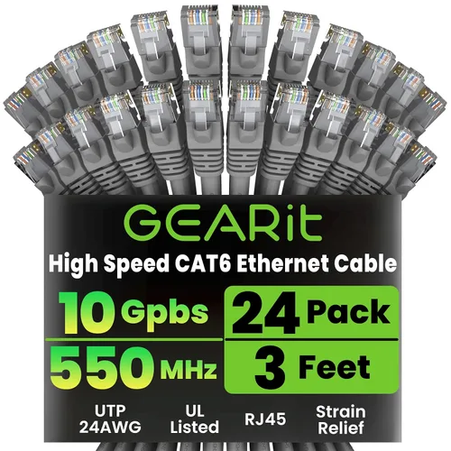 Miniatura 28 de GearIT Cable Ethernet Cat 6 de 1.5 pies y 18 pulgadas (paquete de 24) - Cable de conexión Cat6, cable de conexión Cat 6, cable Cat6, cable Ethernet