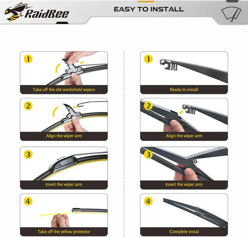 Miniatura 5 de Raidbee® Escobillas de repuesto para limpiaparabrisas Toyota Highlander 2008 2009 2010 2011 2012 2013 2014 2015 2016 2017 2018 2019 para todas