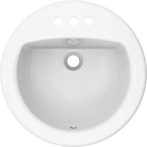 Miniatura 5 de Moen BGCW13OD1919 - Fregadero de encimera de porcelana vítrea blanca, fregadero de baño ovalado de 19 x 8.25 pulgadas con acabado de porcelana