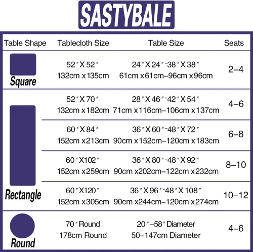 Miniatura 6 de SASTYBALE - Mantel rectangular de porcelana azul y blanca de Navidad de 52 x 70 pulgadas, resistente a derrames y manchas, de poliéster para buffet