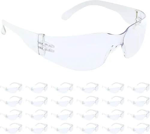 Gafas de seguridad transparentes - Paquete de 24 unidades - ANSI Z87.1 Lente de policarbonato resistente a los impactos - Gafas protectoras