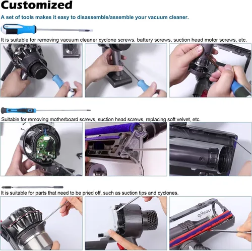 Miniatura 7 de Herramientas Especiales Compatibles con Aspiradora Dyson V6 V7 V8 V10 V11 V12 V15 Herramienta Especial de Mantenimiento y Limpieza Desmontaje Juego