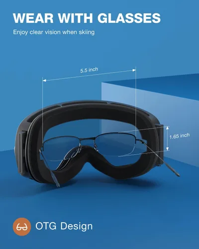 Miniatura 6 de ZIONOR X - Gafas de esquí - Gafas de snowboard con lente desmontable OTG para hombres, mujeres y adultos